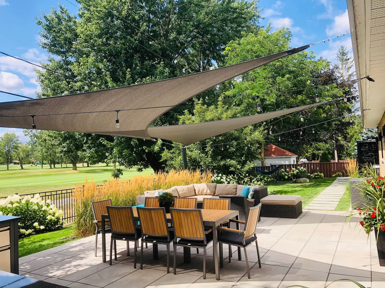 Shade Sail Ideas for Flexible Coverage Over Outdoor Seating